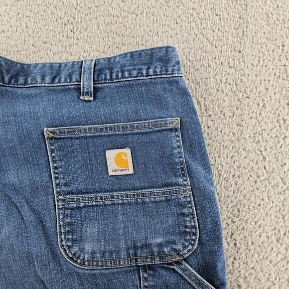 Carhartt Jeans Mens 40x32 Blue Relaxed Work Utility Carpenter Pants Double Knee - Picture 16 of 16